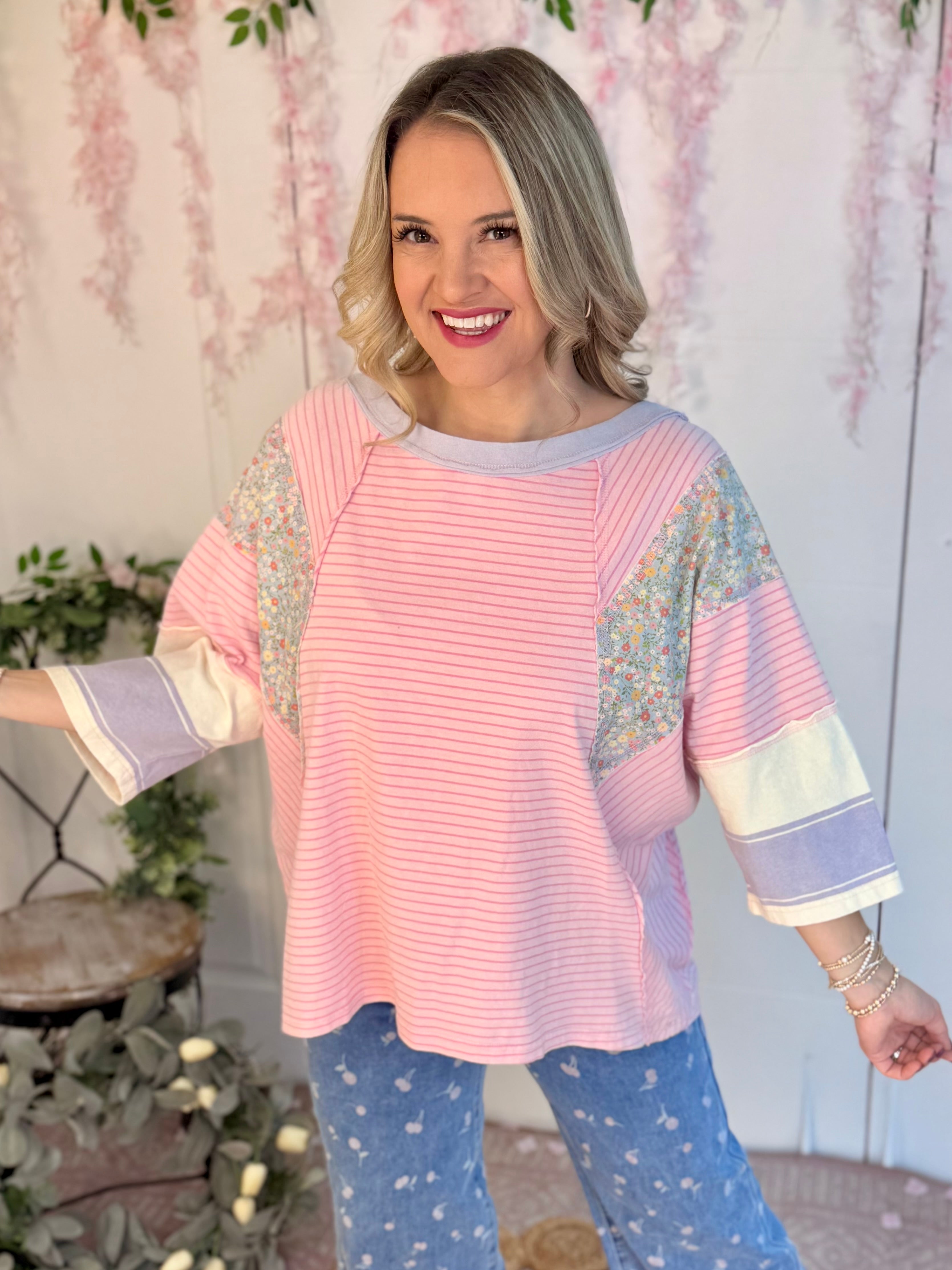 Day Dream Top-100 Short Sleeve Tops-easel-The Lovely Closet, Women's Fashion Boutique in Alexandria, KY