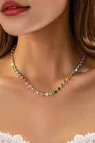 Gemstone Tennis Necklace-280 Accessories-JOSSLYN by wall to wall-The Lovely Closet, Women's Fashion Boutique in Alexandria, KY