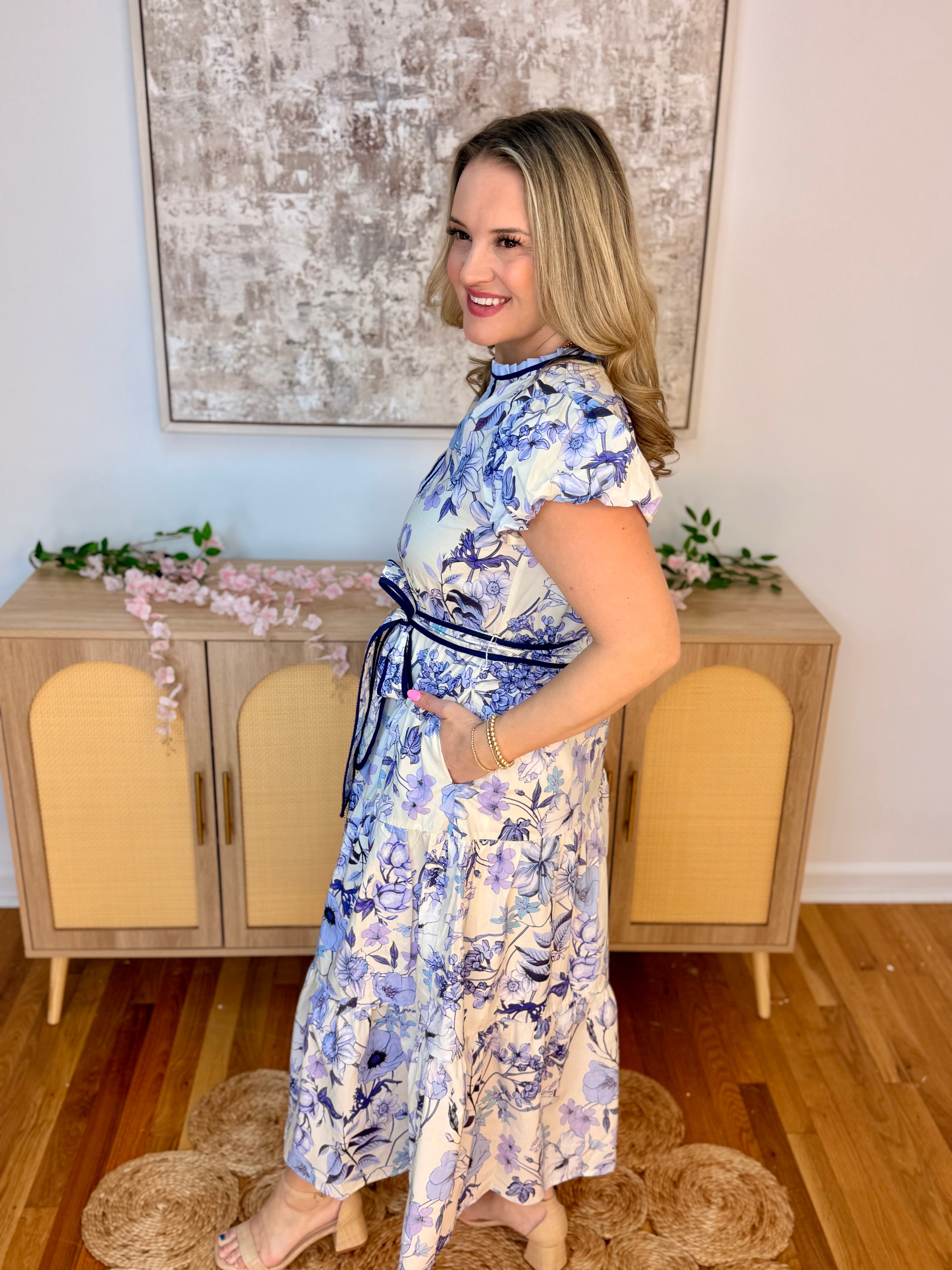 Perfect in Periwinkle Midi Dress-180 Dresses-Doe and Rae-The Lovely Closet, Women's Fashion Boutique in Alexandria, KY