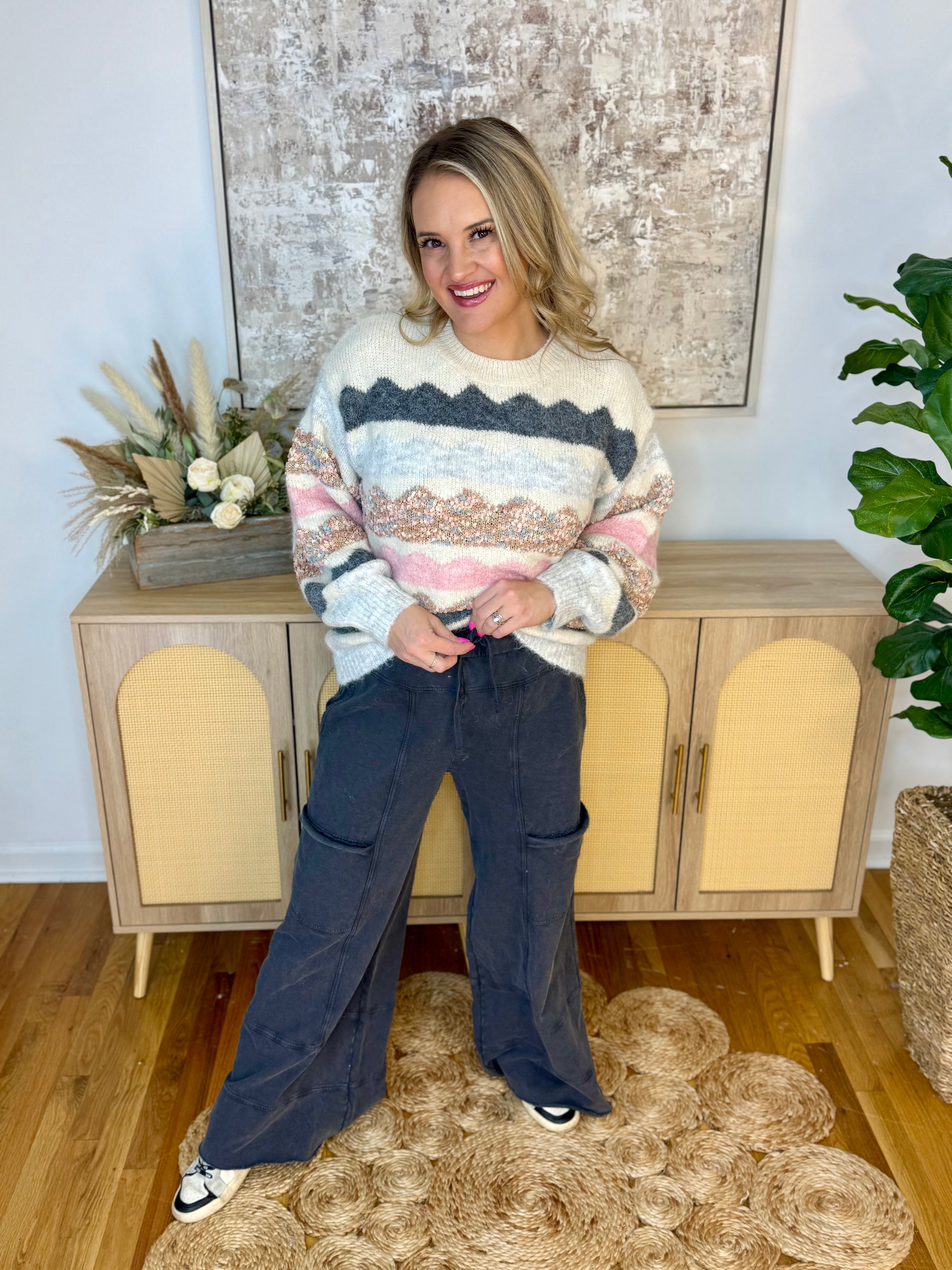 Relaxed Cargo Wide Leg Full Length - Black-240 Pants-easel-The Lovely Closet, Women's Fashion Boutique in Alexandria, KY