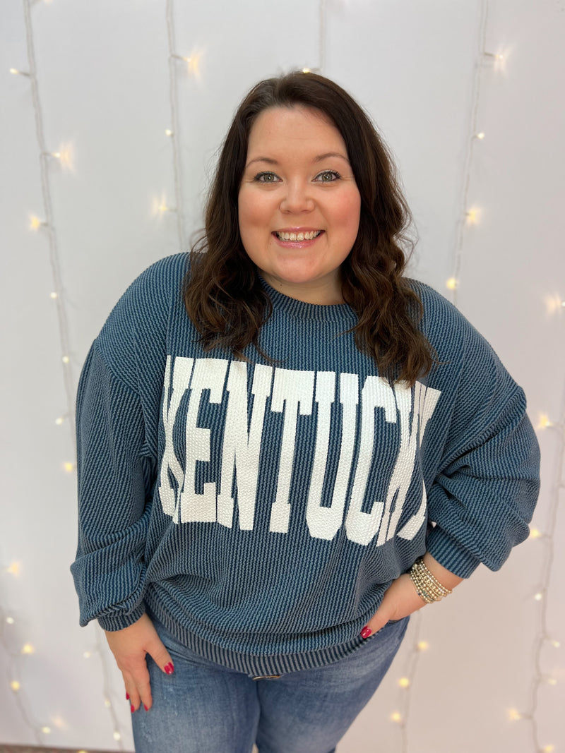 Kentucky Gal Ribbed Pullover-The Lovely Closet-The Lovely Closet, Women's Fashion Boutique in Alexandria, KY
