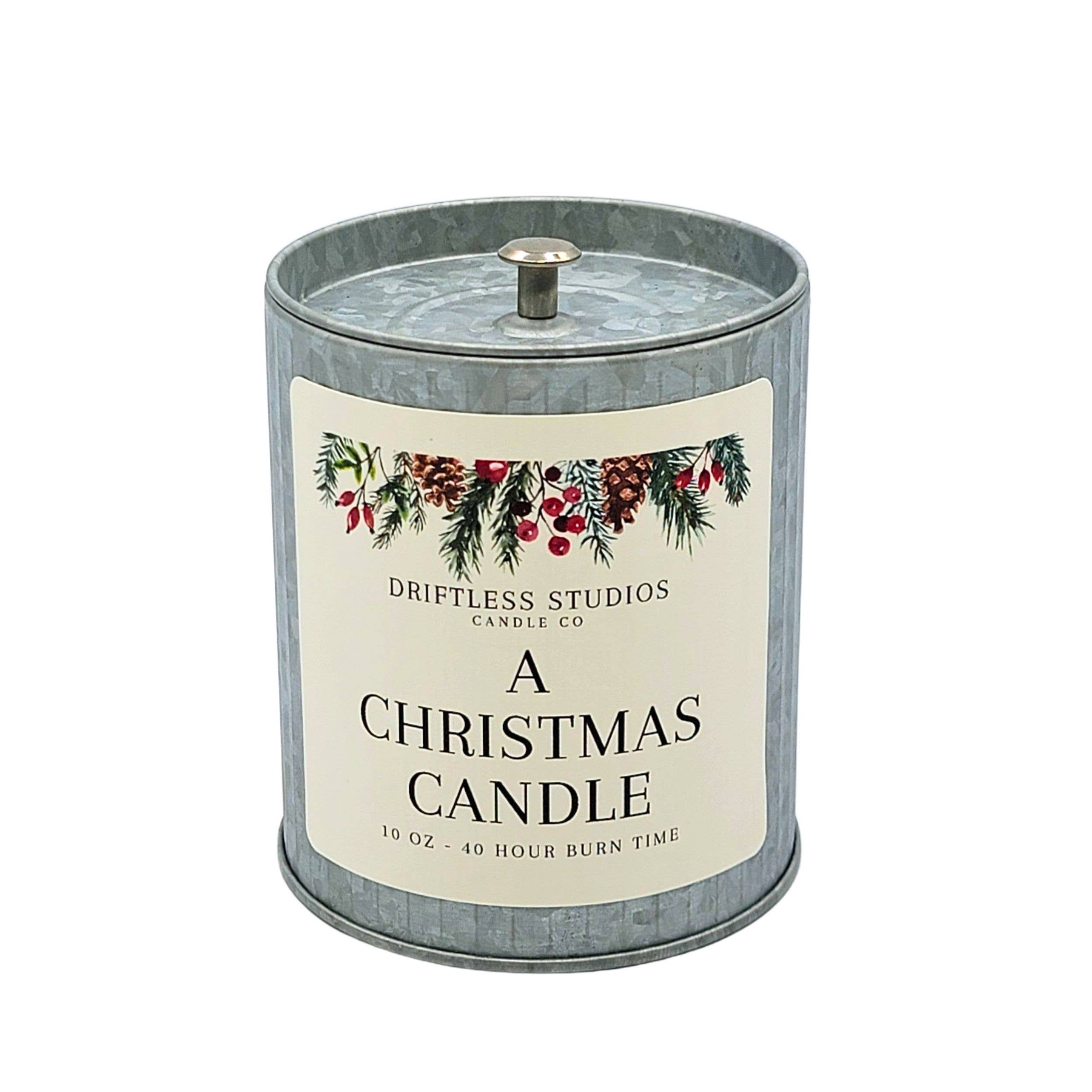 A Christmas Candle Christmas Tin Farmhouse Candles-310 Gift-Driftless Studios-The Lovely Closet, Women's Fashion Boutique in Alexandria, KY