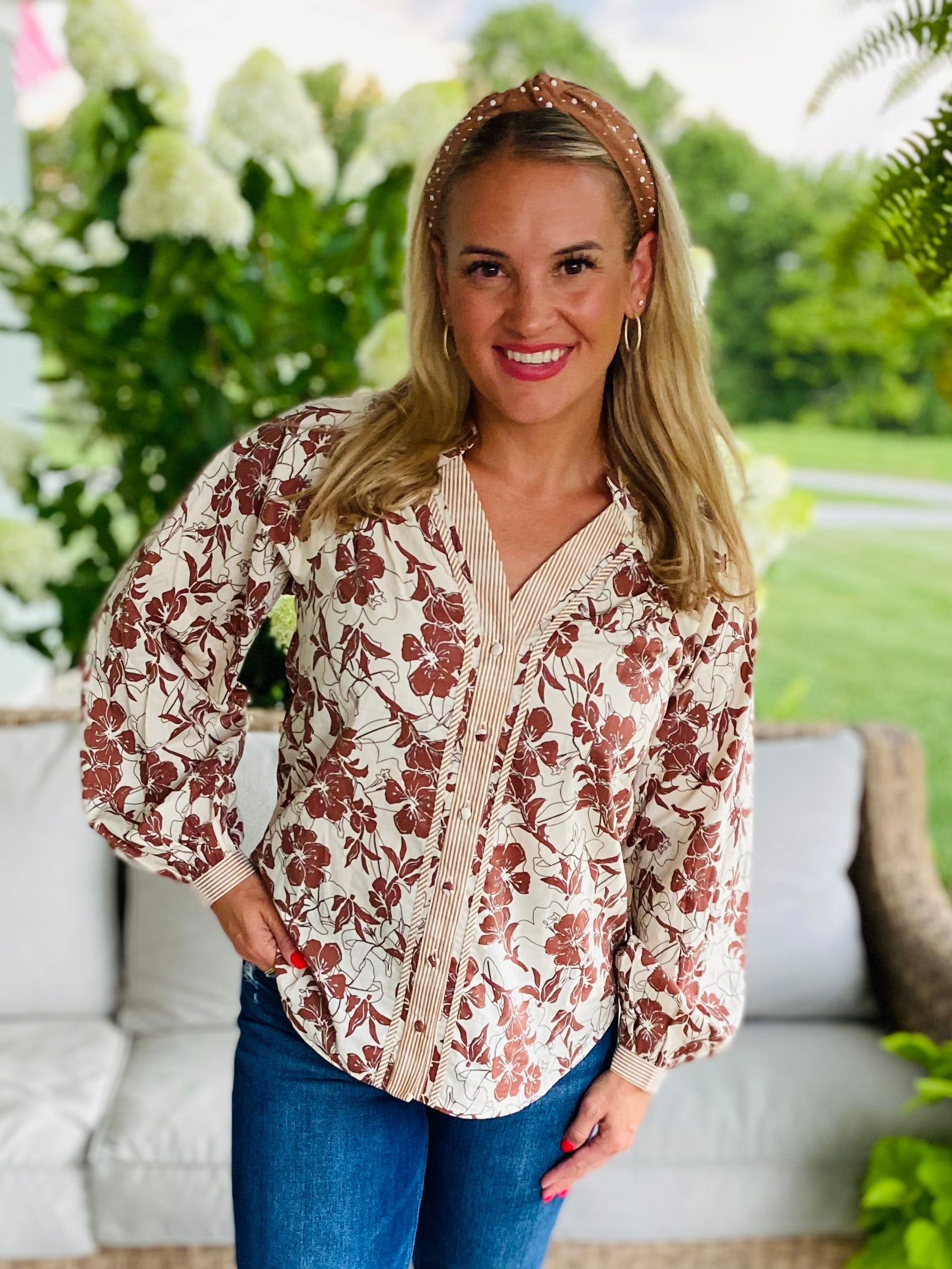 Golden Hour Long Sleeve Blouse-110 Long Sleeve Top-GIGIO-The Lovely Closet, Women's Fashion Boutique in Alexandria, KY