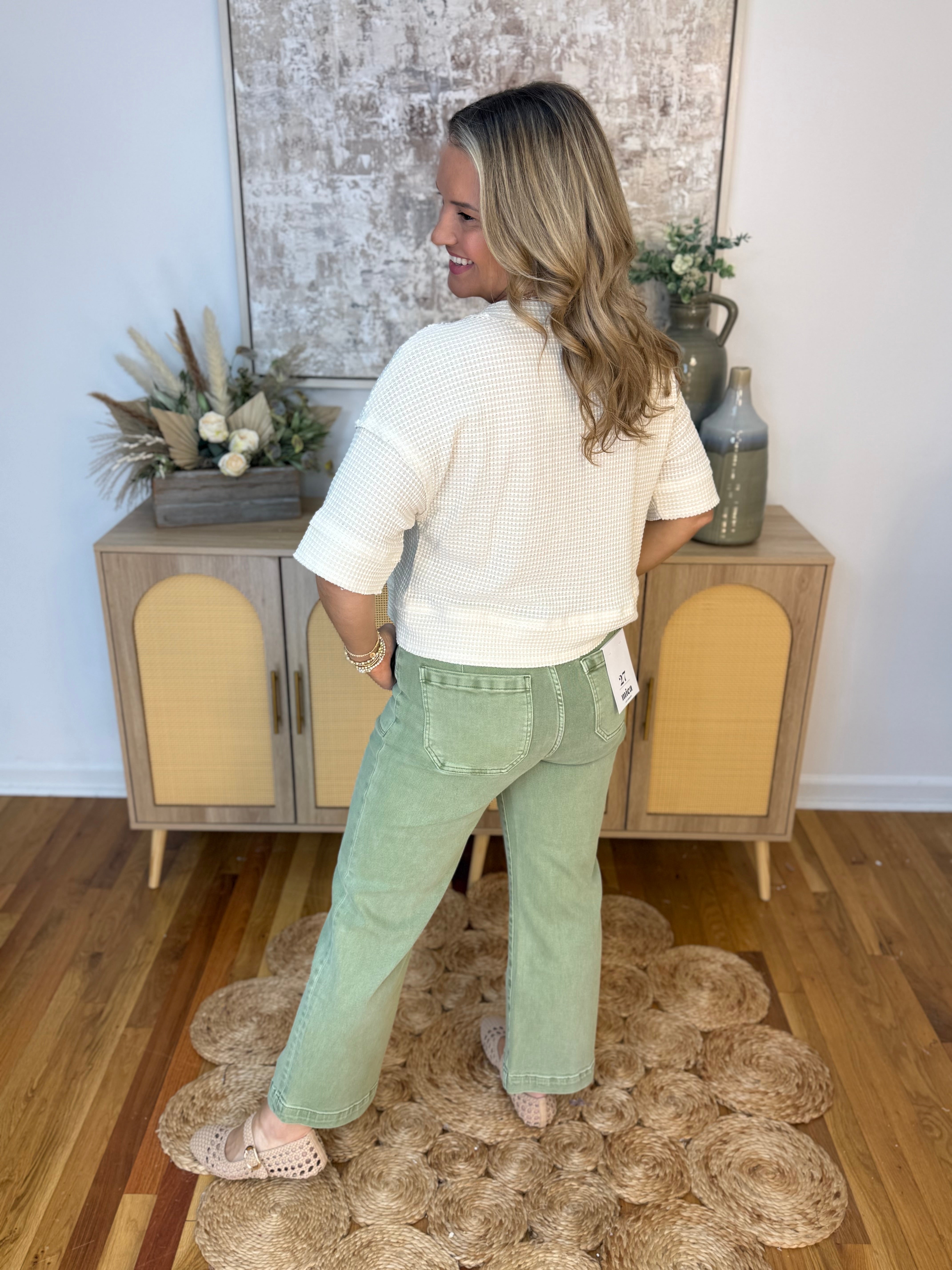 Mica High Rise Wide Leg Cropped Utility-210 Jeans-Mica Denim-The Lovely Closet, Women's Fashion Boutique in Alexandria, KY