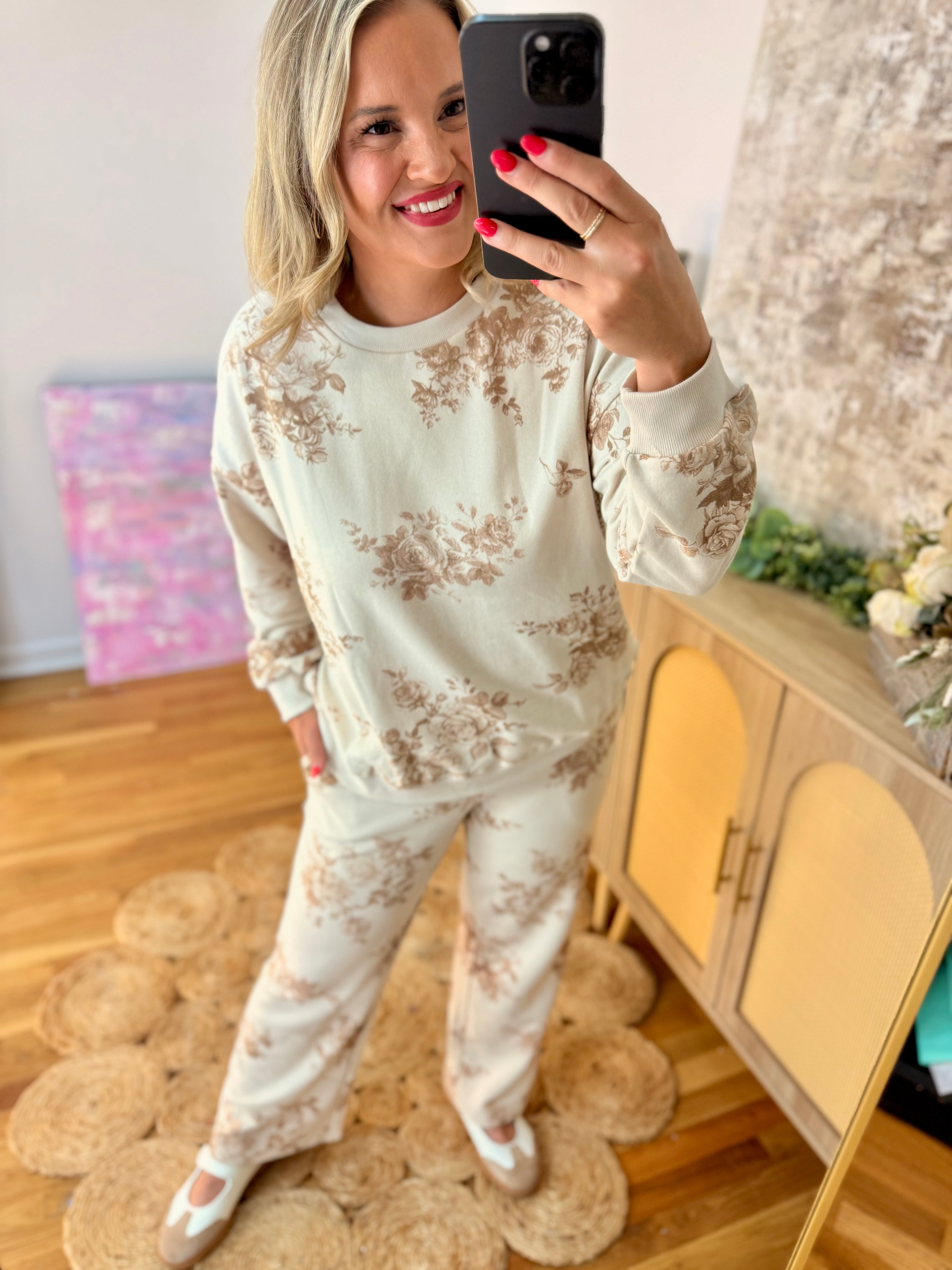Falling for Floral Wide Leg Pants-190 Rompers/Jumpsuits/Sets-Blu Pepper-The Lovely Closet, Women's Fashion Boutique in Alexandria, KY