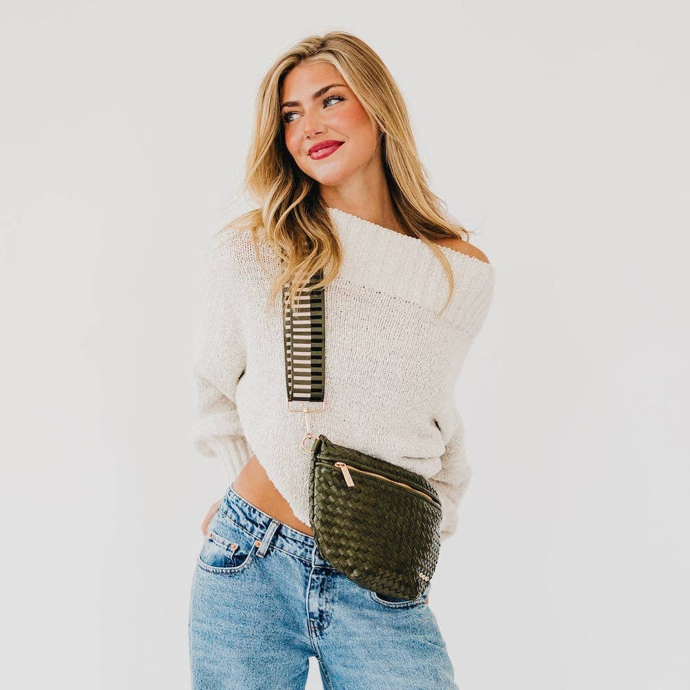 Westlyn Woven Bum Bag - Brown-290 Bag/Handbags-Pretty Simple-The Lovely Closet, Women's Fashion Boutique in Alexandria, KY