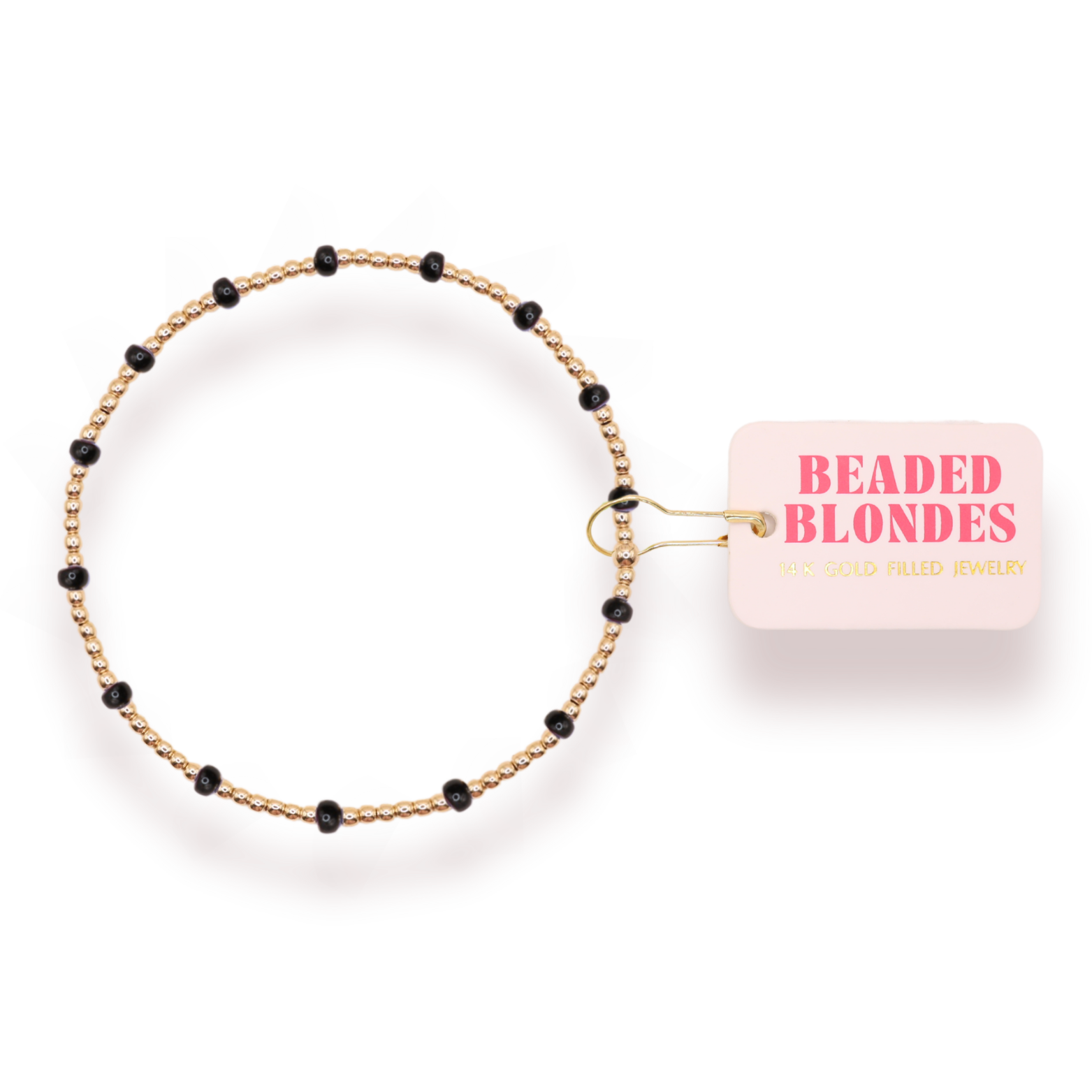 Black Dainty Poppi: Std 6.75-bracelet-Beaded Blondes-The Lovely Closet, Women's Fashion Boutique in Alexandria, KY