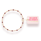 Maroon Dainty Poppi Bracelet: Gold / Standard 6.75 inch-bracelet-Beaded Blondes-The Lovely Closet, Women's Fashion Boutique in Alexandria, KY