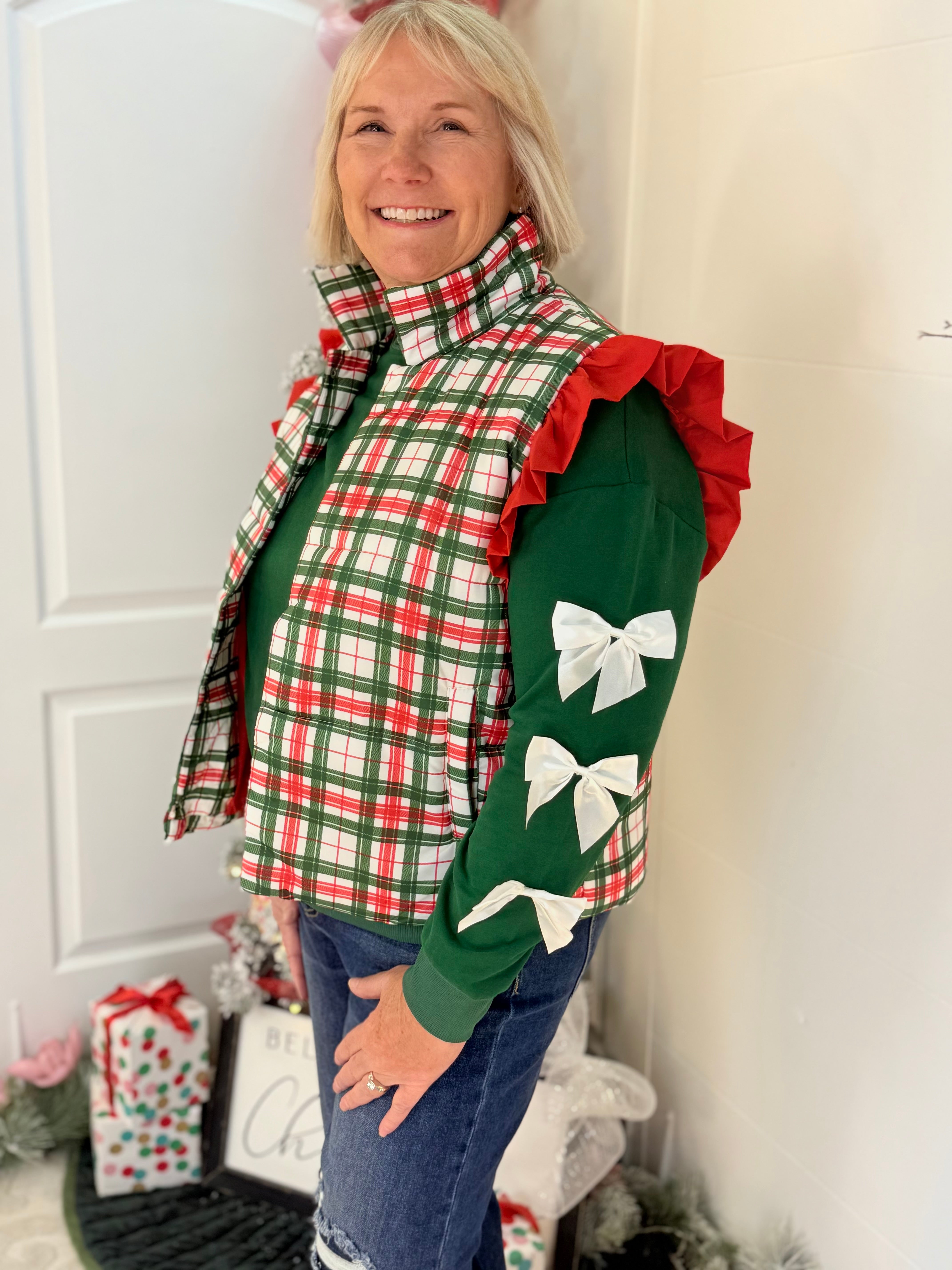 FINAL SALE - Jess Lea - Tied With Cheer Bow Sleeves Pullover-110 Long Sleeve Top-Jess Lea-The Lovely Closet, Women's Fashion Boutique in Alexandria, KY