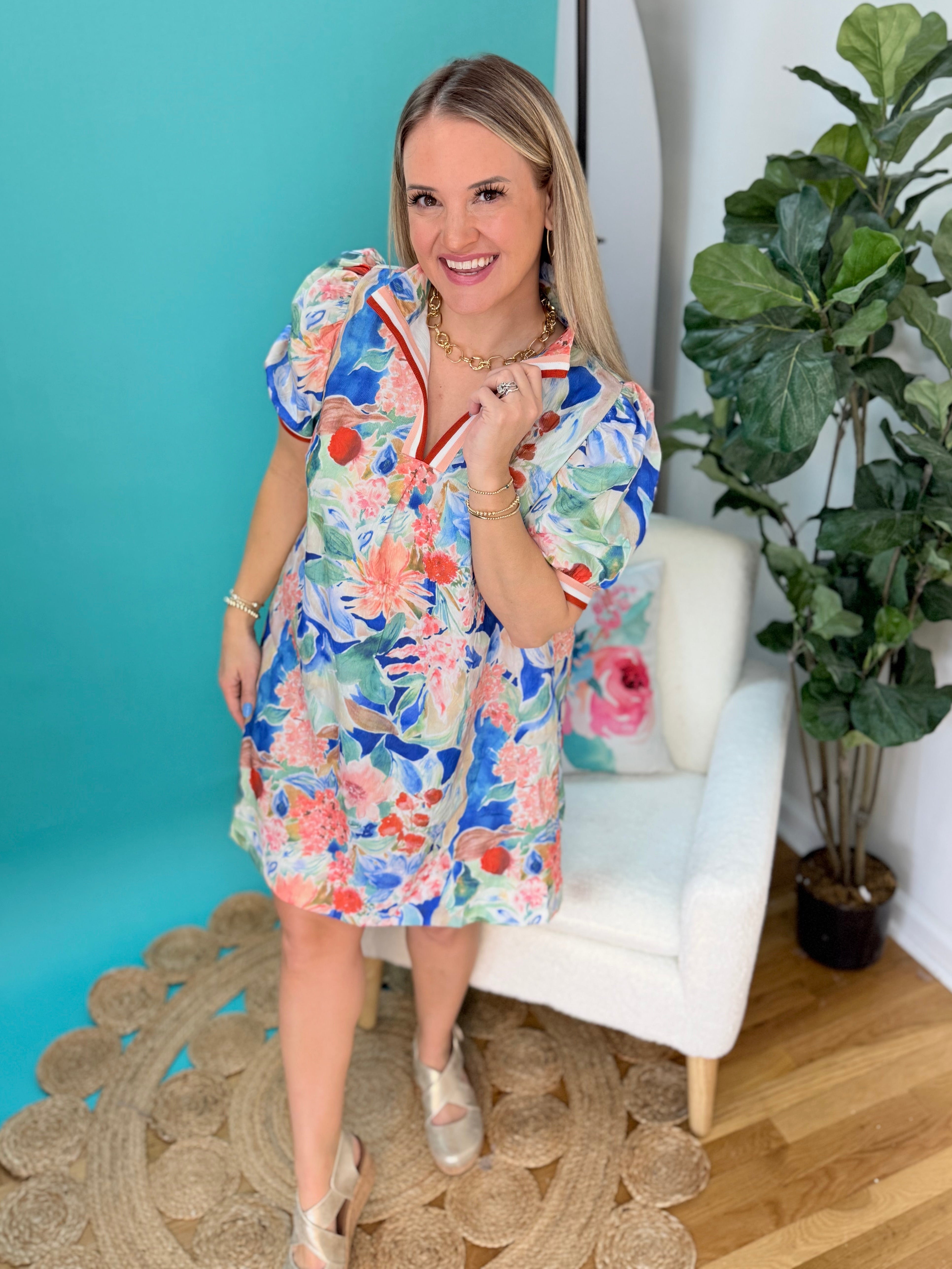 Garden Daydream Dress-180 Dresses-umgee-The Lovely Closet, Women's Fashion Boutique in Alexandria, KY