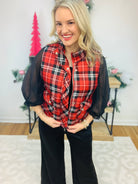 FINAL SALE - Holiday Plaid Vest - Red-170 Jackets/Outerwear-The Lovely Closet-The Lovely Closet, Women's Fashion Boutique in Alexandria, KY