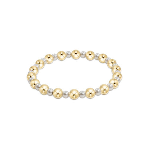 EXTENDS Pearl Grateful 6mm Gold Bead Bracelet-260 eNewton-eNewton-The Lovely Closet, Women's Fashion Boutique in Alexandria, KY