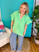 Slow Down Summer Top - Island Green-180 Dresses-Umgee-The Lovely Closet, Women's Fashion Boutique in Alexandria, KY