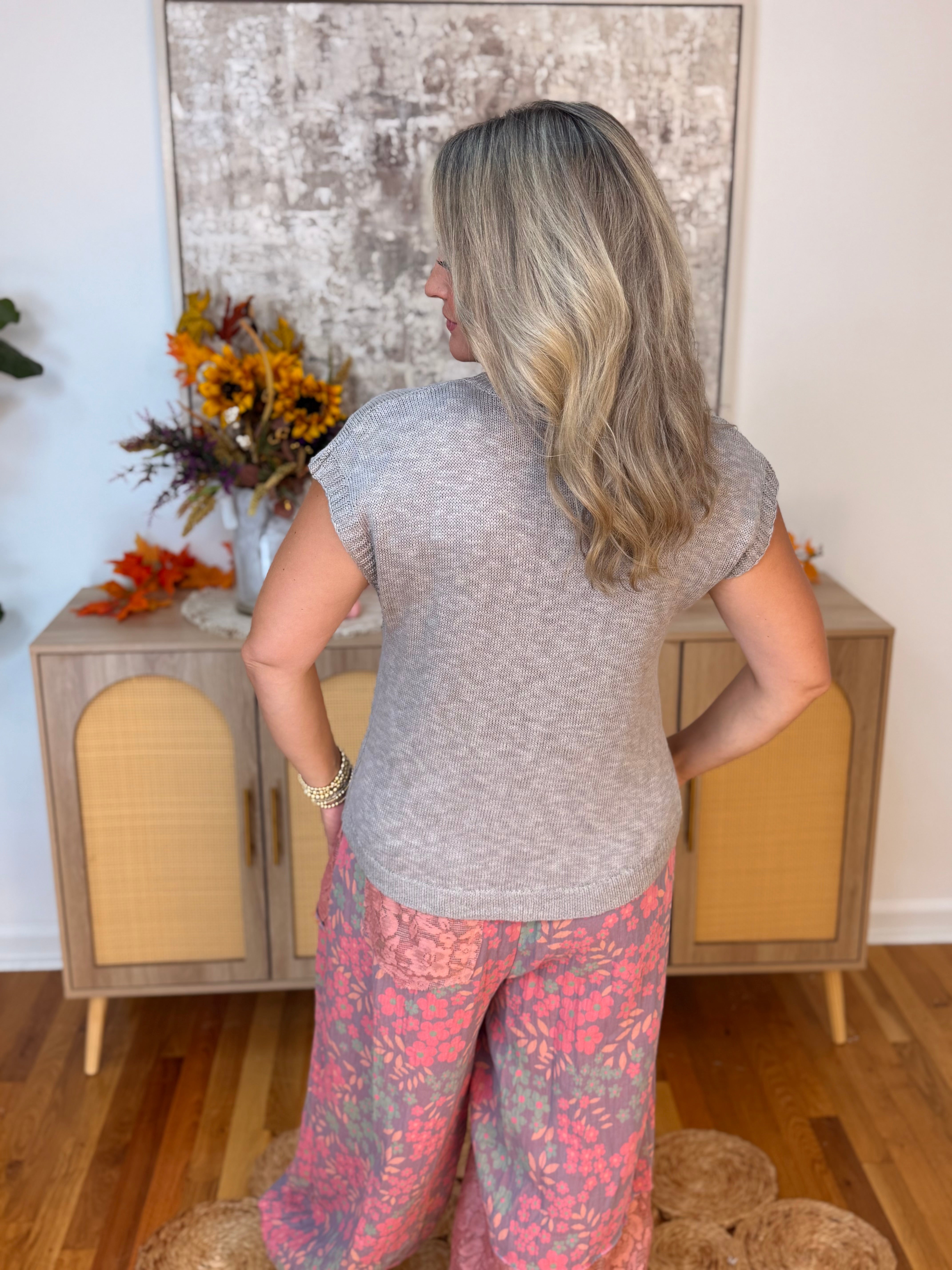 Ready for Fall Knit Top - Taupe-120 Sleeveless Tops-La Miel-The Lovely Closet, Women's Fashion Boutique in Alexandria, KY