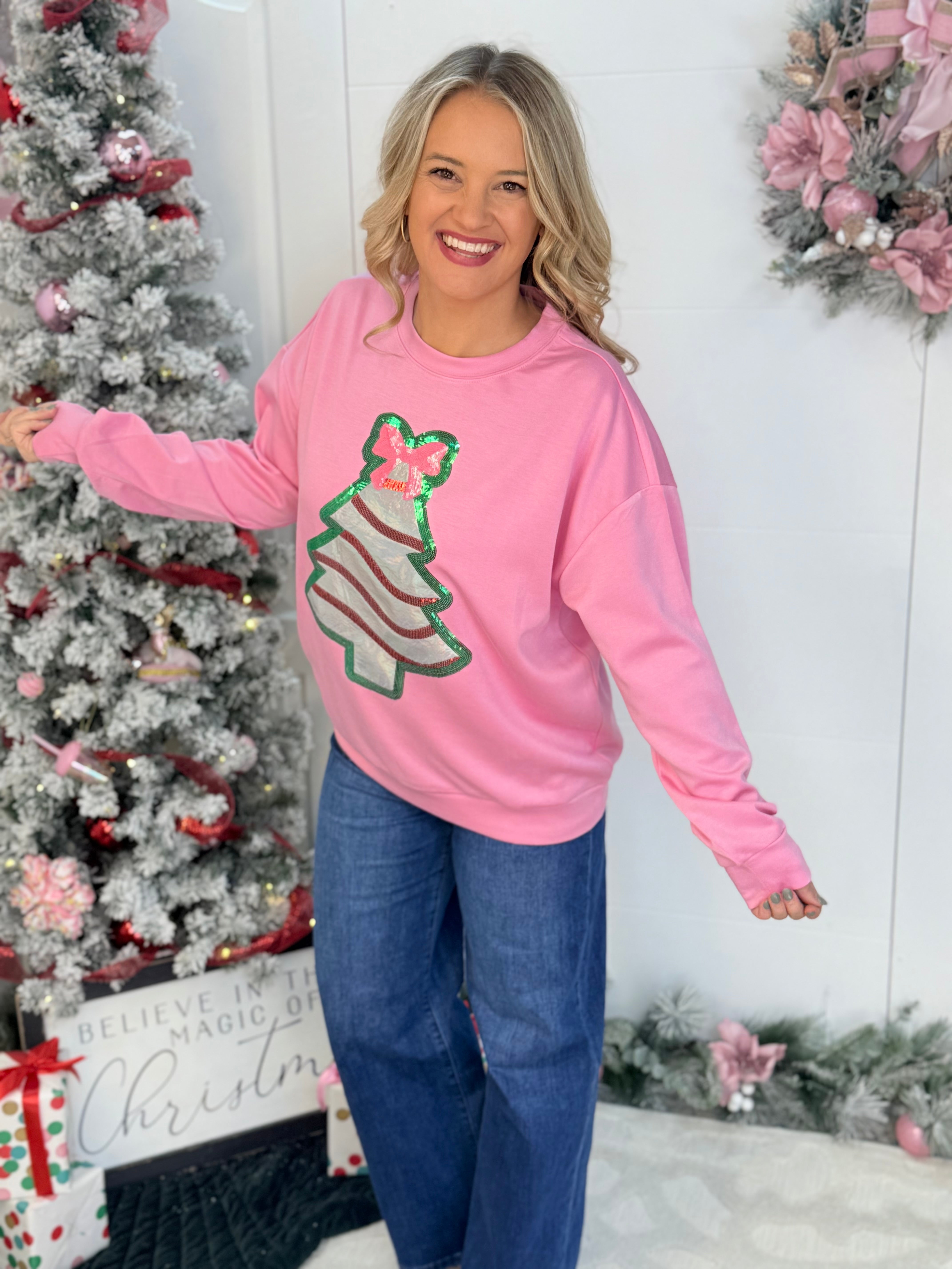 Foil Bow Christmas Treat Pullover-350 Holiday-Jess Lea-The Lovely Closet, Women's Fashion Boutique in Alexandria, KY