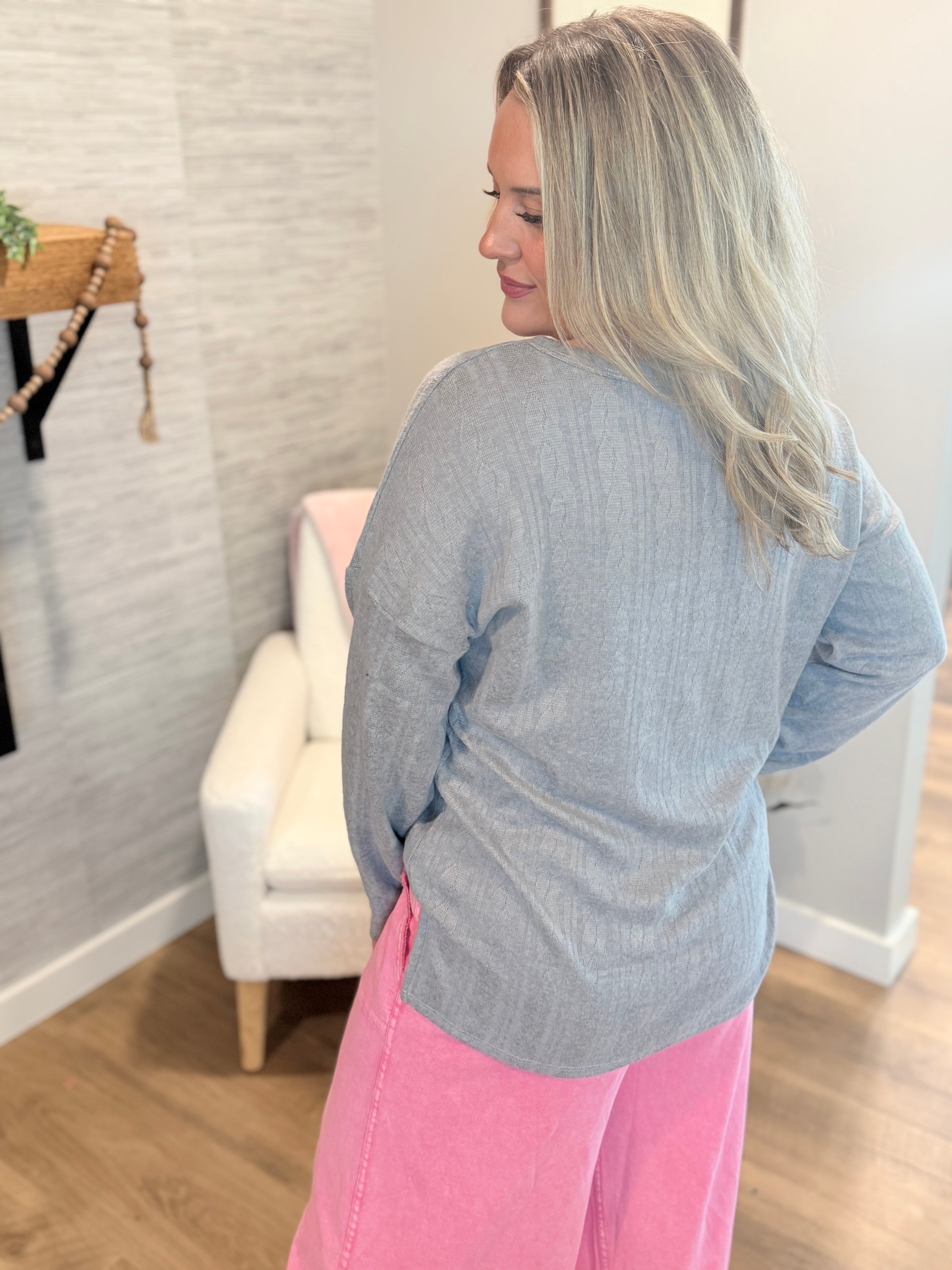 Cozy Day Long Sleeve Top-110 Long Sleeve Top-bibi-The Lovely Closet, Women's Fashion Boutique in Alexandria, KY