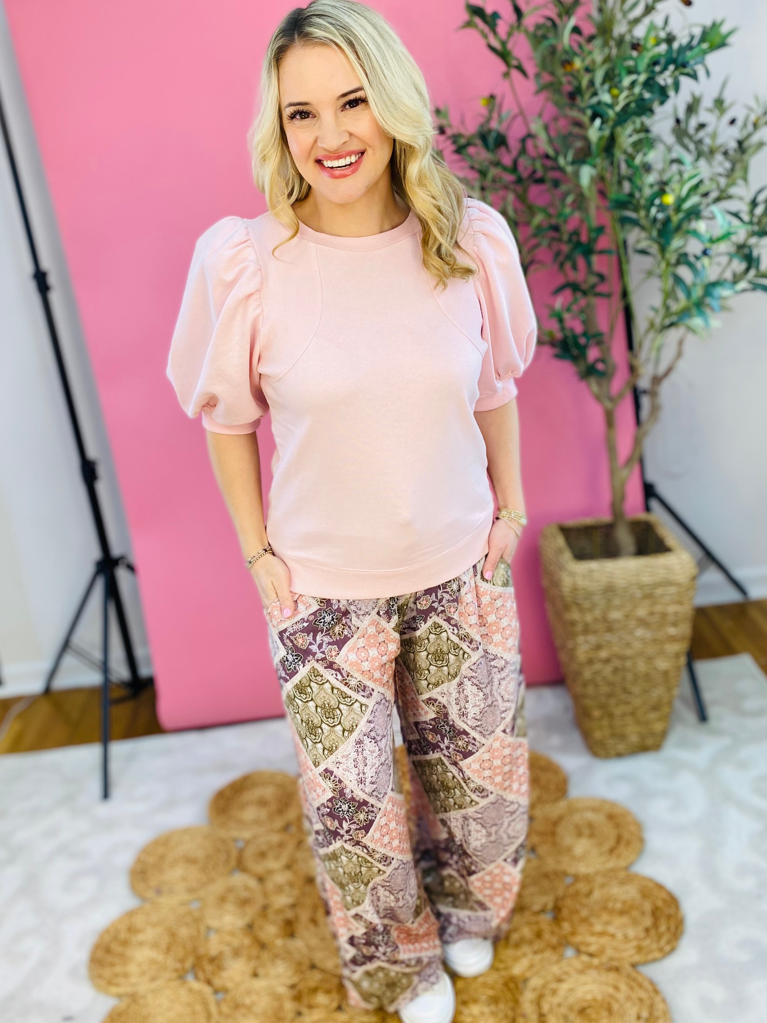 Blooming Blush Top-100 Short Sleeve Tops-The Lovely Closet-The Lovely Closet, Women's Fashion Boutique in Alexandria, KY