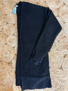 Waffle Knit Cardigan - Black-160 Cardigan/Kimonos-zenana-The Lovely Closet, Women's Fashion Boutique in Alexandria, KY