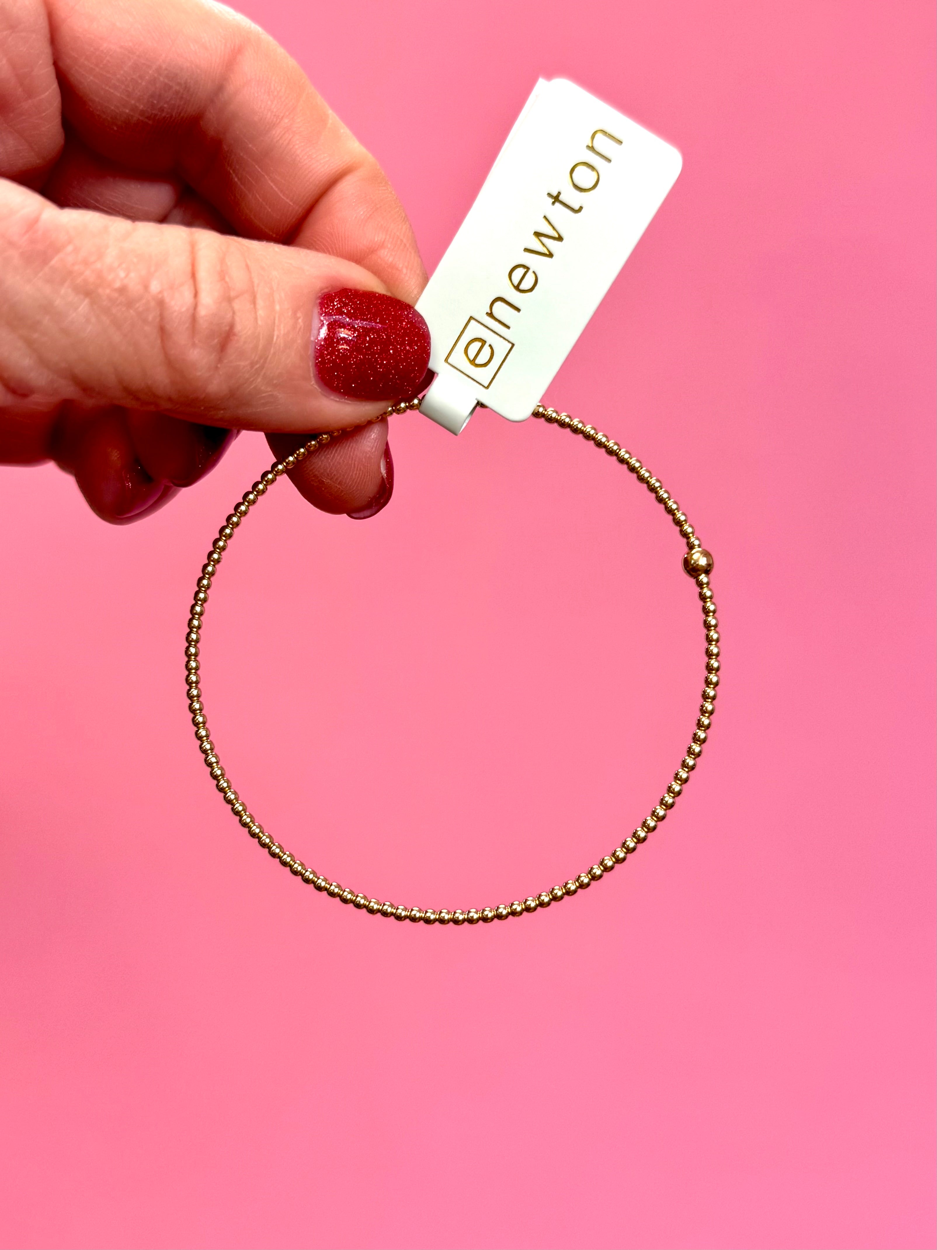 Classic Gold 2mm Beaded Bangle-260 eNewton-eNewton-The Lovely Closet, Women's Fashion Boutique in Alexandria, KY