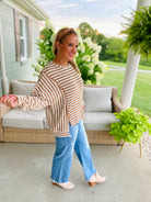 Driftwood Striped Top - Camel-110 Long Sleeve Top-bibi-The Lovely Closet, Women's Fashion Boutique in Alexandria, KY