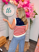 All American Girl Sweater Tank Top-120 Sleeveless Tops-Anniewear-The Lovely Closet, Women's Fashion Boutique in Alexandria, KY