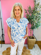 Oh Happy Day Blouse-100 Short Sleeve Tops-Umgee-The Lovely Closet, Women's Fashion Boutique in Alexandria, KY