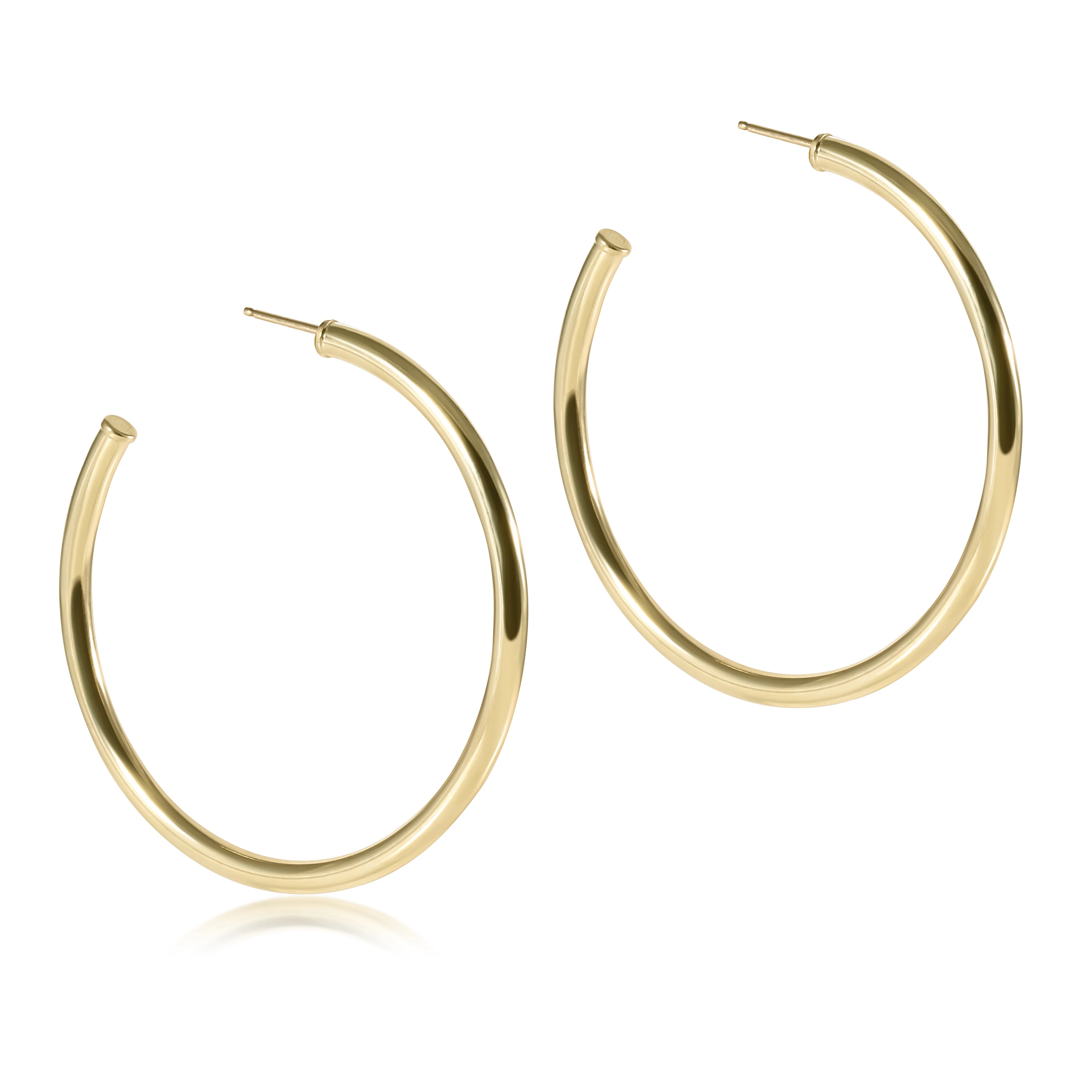 Round Gold 2" Post Hoop 3mm Smooth Earring-260 eNewton-eNewton-The Lovely Closet, Women's Fashion Boutique in Alexandria, KY