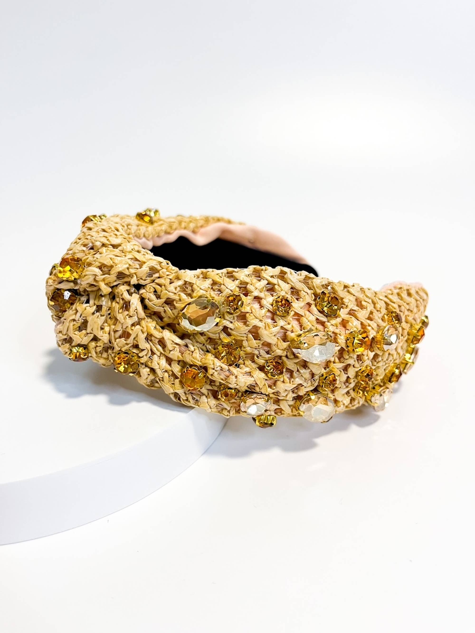 Luxury Winter Holiday Headband - Raffia + Gems-280 Accessories-Brittyland-The Lovely Closet, Women's Fashion Boutique in Alexandria, KY