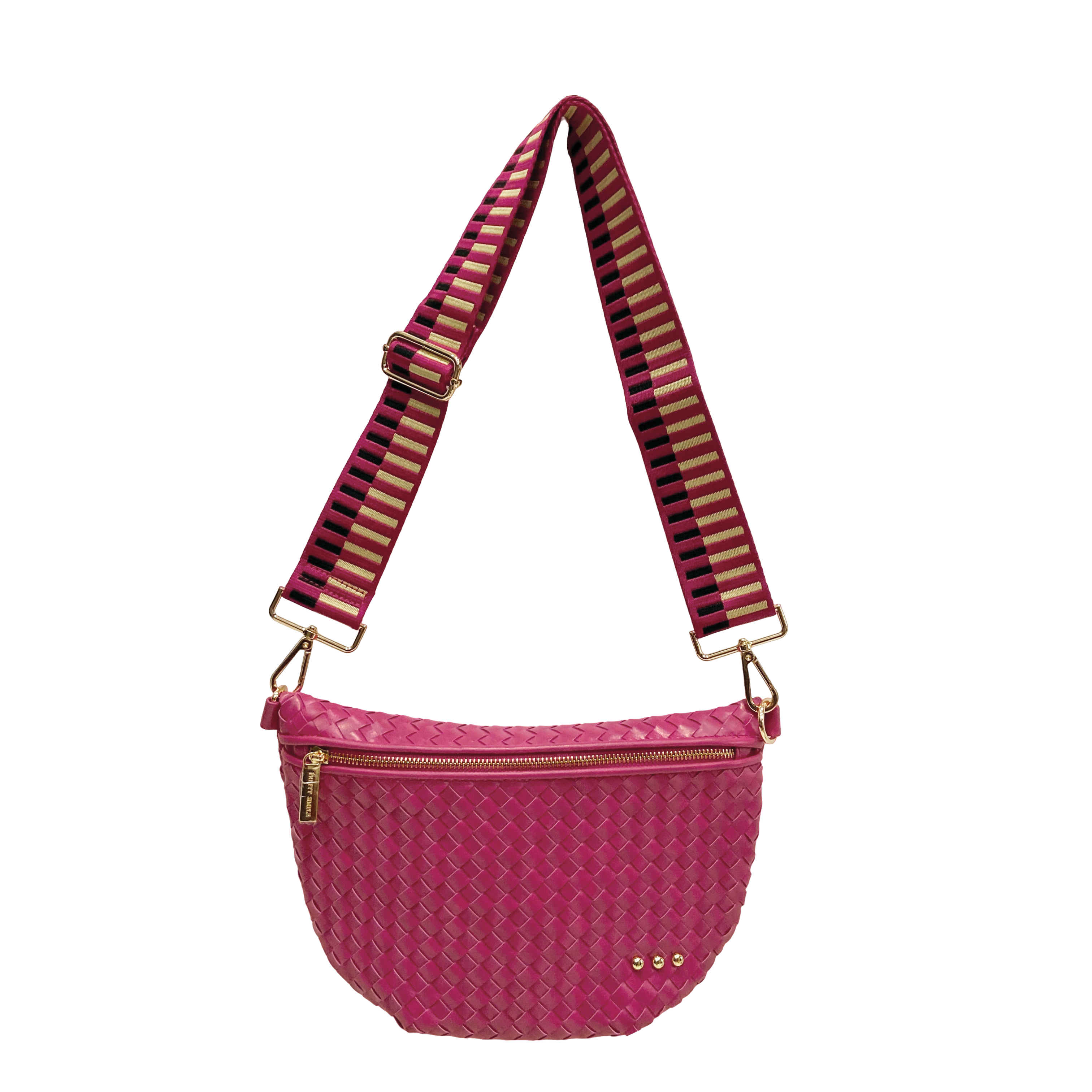 Westlyn Woven Bum Bag - Fuchsia-290 Bag/Handbags-Pretty Simple-The Lovely Closet, Women's Fashion Boutique in Alexandria, KY