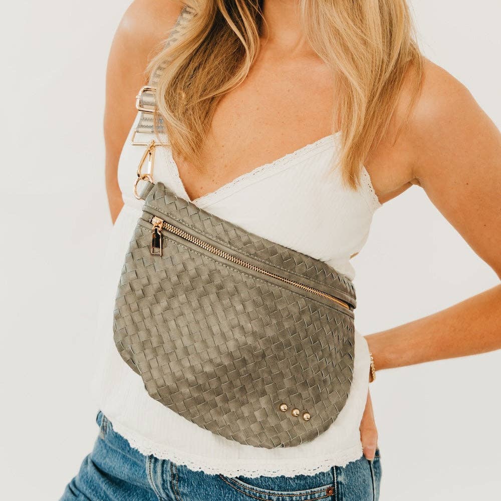 Westlyn Woven Bum Bag - Brown-290 Bag/Handbags-Pretty Simple-The Lovely Closet, Women's Fashion Boutique in Alexandria, KY