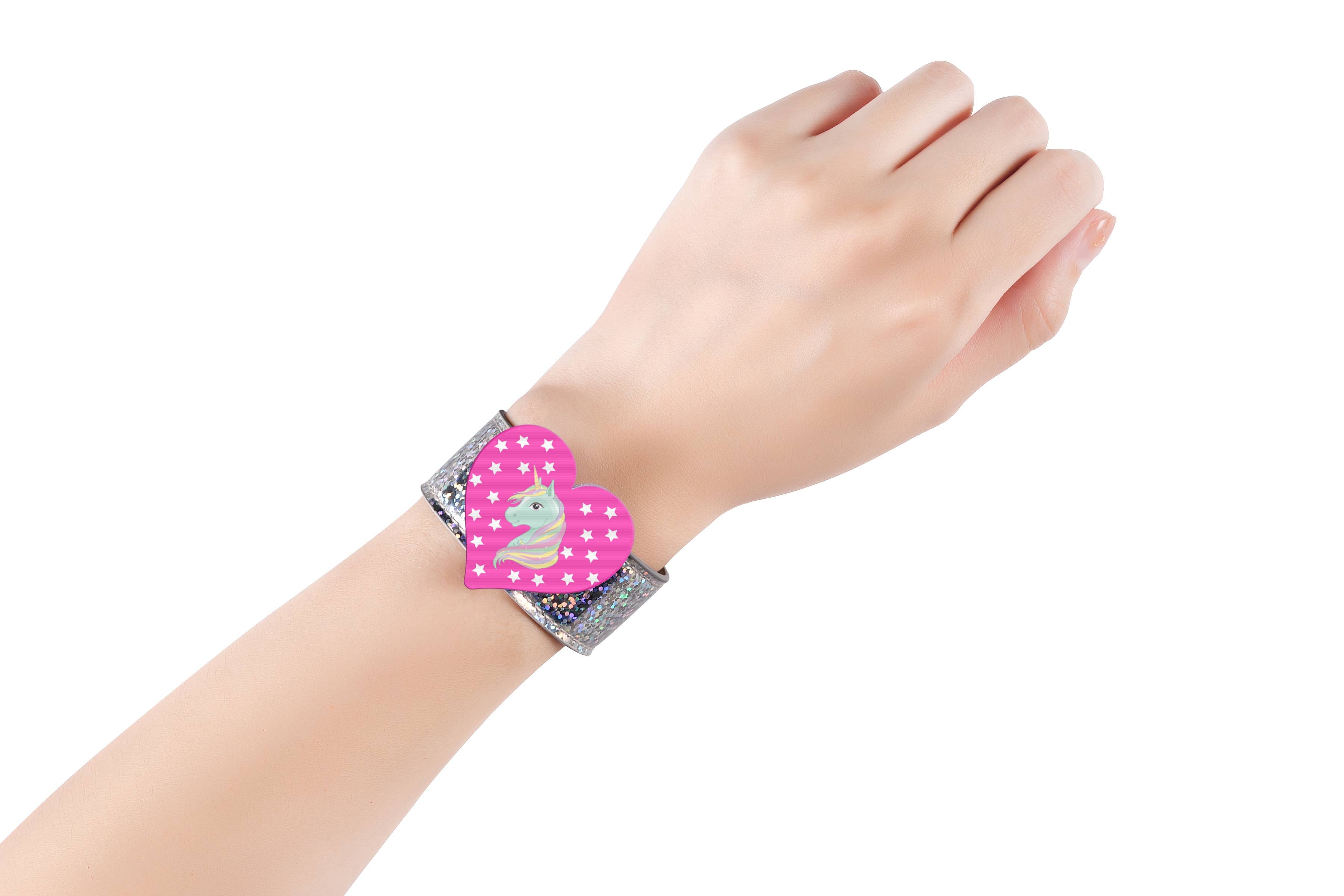 Glitter Slap Bracelet with 3D Image-Shifting Charms-310 Gift-Frog Sac-The Lovely Closet, Women's Fashion Boutique in Alexandria, KY