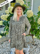 FINAL SALE Olive Leopard Dress-180 Dresses-The Lovely Closet-The Lovely Closet, Women's Fashion Boutique in Alexandria, KY