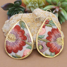 Autumn Bloom Embroidered Teardrop Earrings-280 Accessories-ZAD-The Lovely Closet, Women's Fashion Boutique in Alexandria, KY