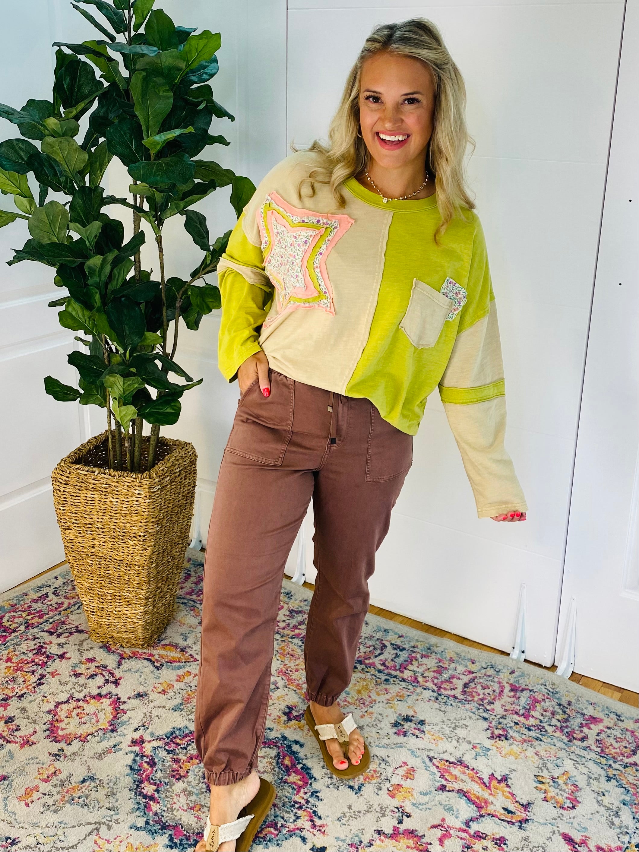 Mica Jogger Pants - Cocoa-210 Jeans-Mica Denim-The Lovely Closet, Women's Fashion Boutique in Alexandria, KY