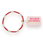 Crimson Red Pearl Bracelet: Standard 6.75 inch-bracelets-Beaded Blondes-The Lovely Closet, Women's Fashion Boutique in Alexandria, KY