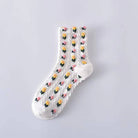 Floral Mid Calf Socks - White-280 Accessories-JOSSLYN by wall to wall-The Lovely Closet, Women's Fashion Boutique in Alexandria, KY