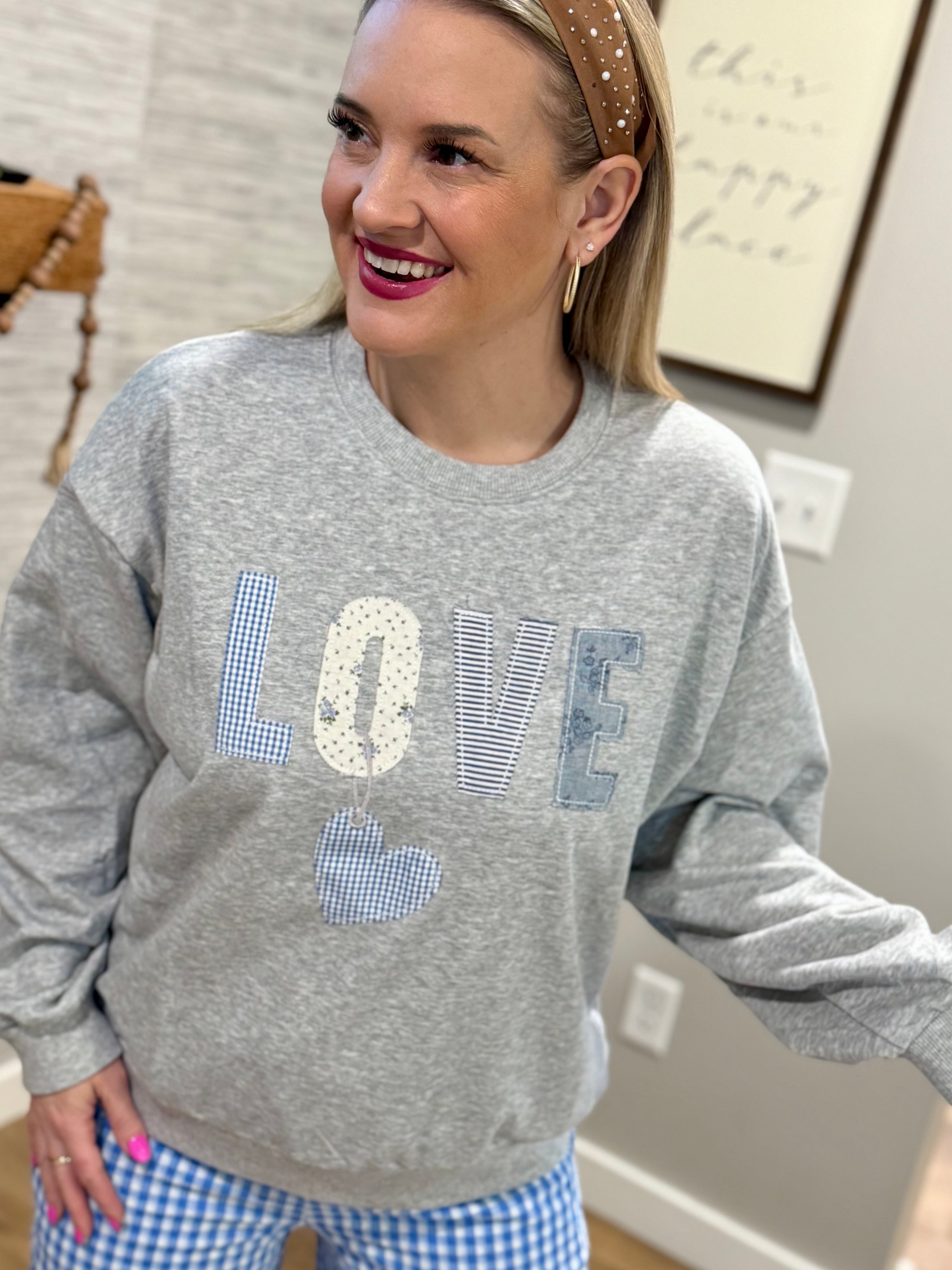 LOVE Appliqué Pullover-110 Long Sleeve Top-Main Strip-The Lovely Closet, Women's Fashion Boutique in Alexandria, KY