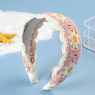 FLORAL CROCHET SOFT WOVEN KNIT HEADBAND HAIR BAND - Pink-300 Headwear-JOSSLYN by wall to wall-The Lovely Closet, Women's Fashion Boutique in Alexandria, KY