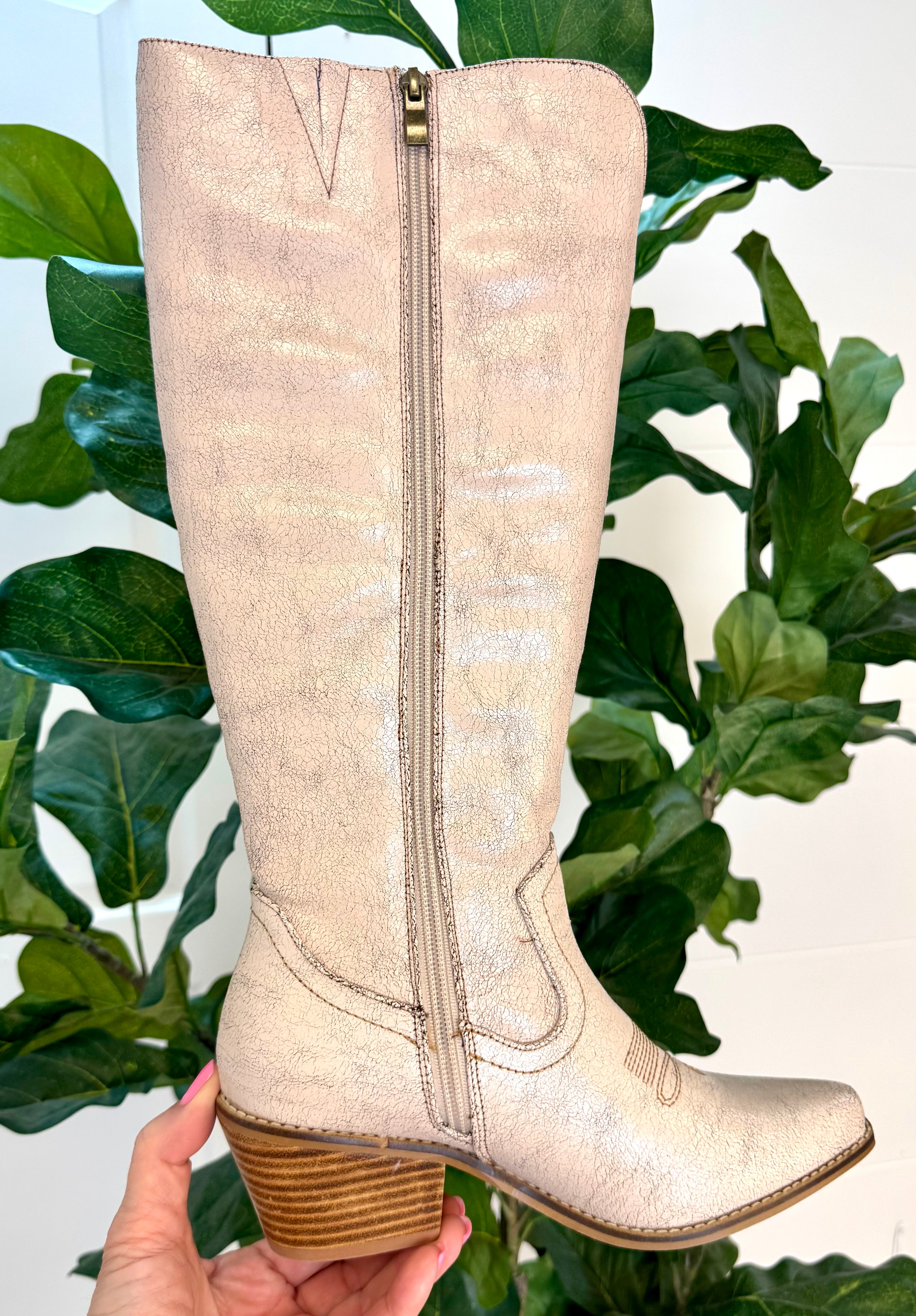 FINAL SALE Corkys Hat's Off - Putty Crackle Boot-270 Shoes-Corkys-The Lovely Closet, Women's Fashion Boutique in Alexandria, KY