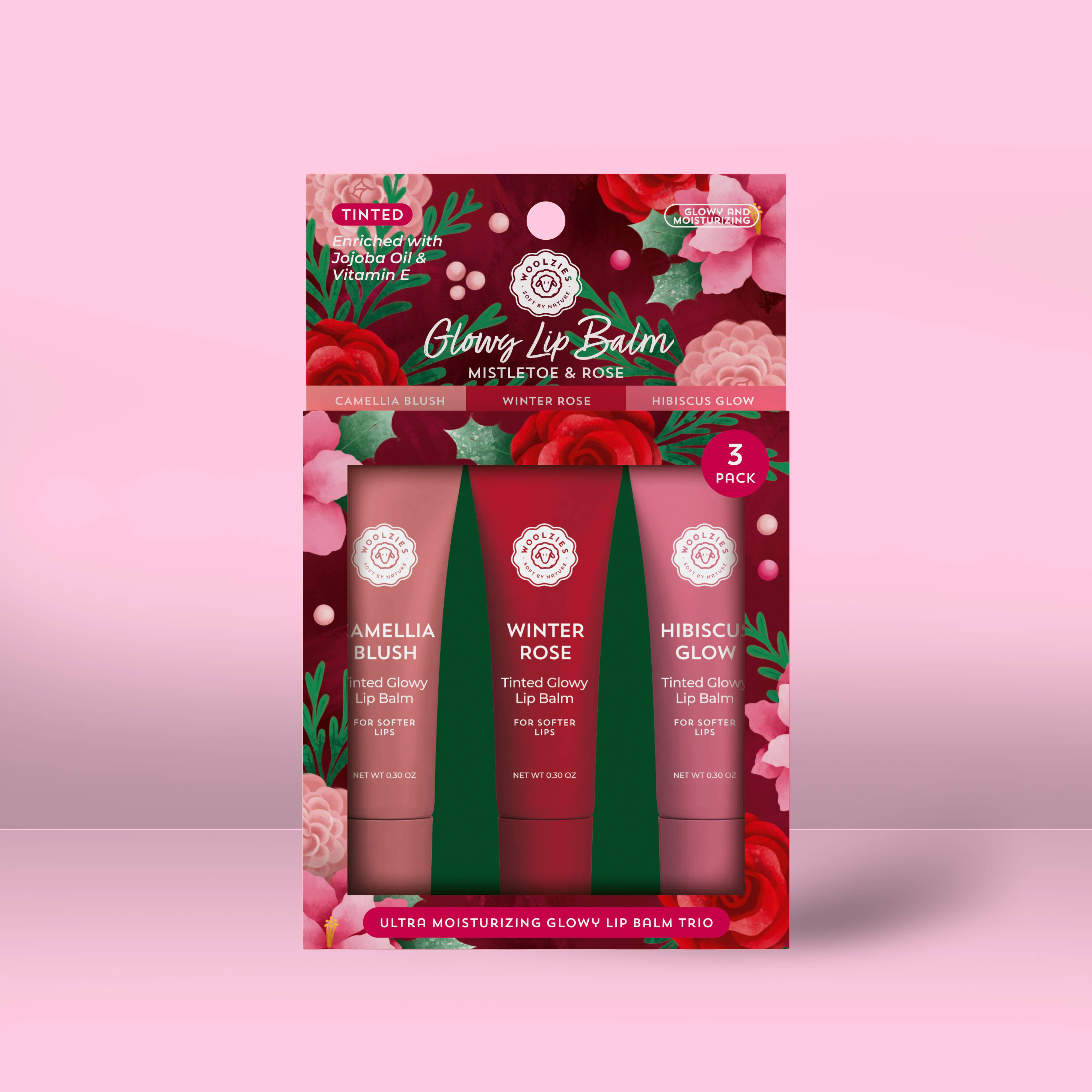 Mistletoe & Rose Glowy Lip Balm Trio-350 Holiday-Woolzies-The Lovely Closet, Women's Fashion Boutique in Alexandria, KY