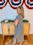 Classic Summer Midi Dress - Navy-180 Dresses-Blu Pepper-The Lovely Closet, Women's Fashion Boutique in Alexandria, KY