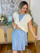 Get Out of Town Midi Dress - Chambray-180 Dresses-Doe and Rae-The Lovely Closet, Women's Fashion Boutique in Alexandria, KY