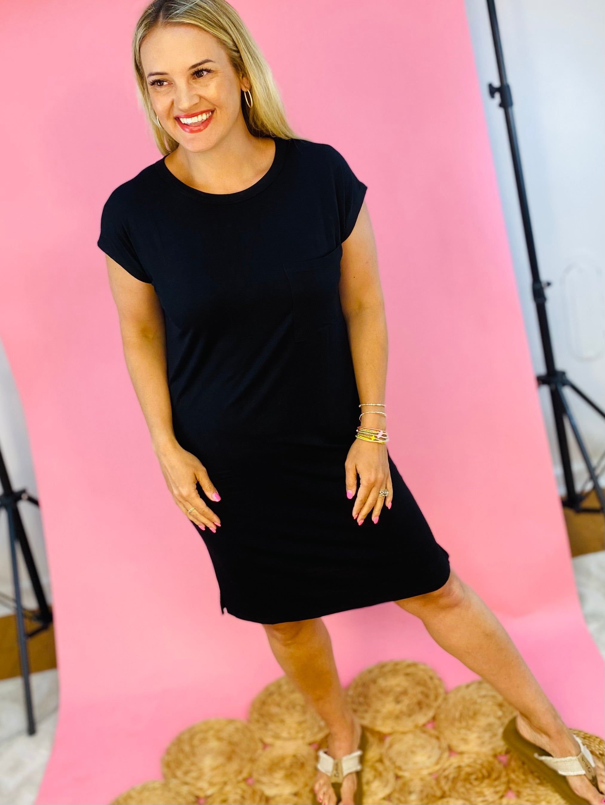 Natural Bamboo Dress - Black-180 Dresses-mittoshop-The Lovely Closet, Women's Fashion Boutique in Alexandria, KY