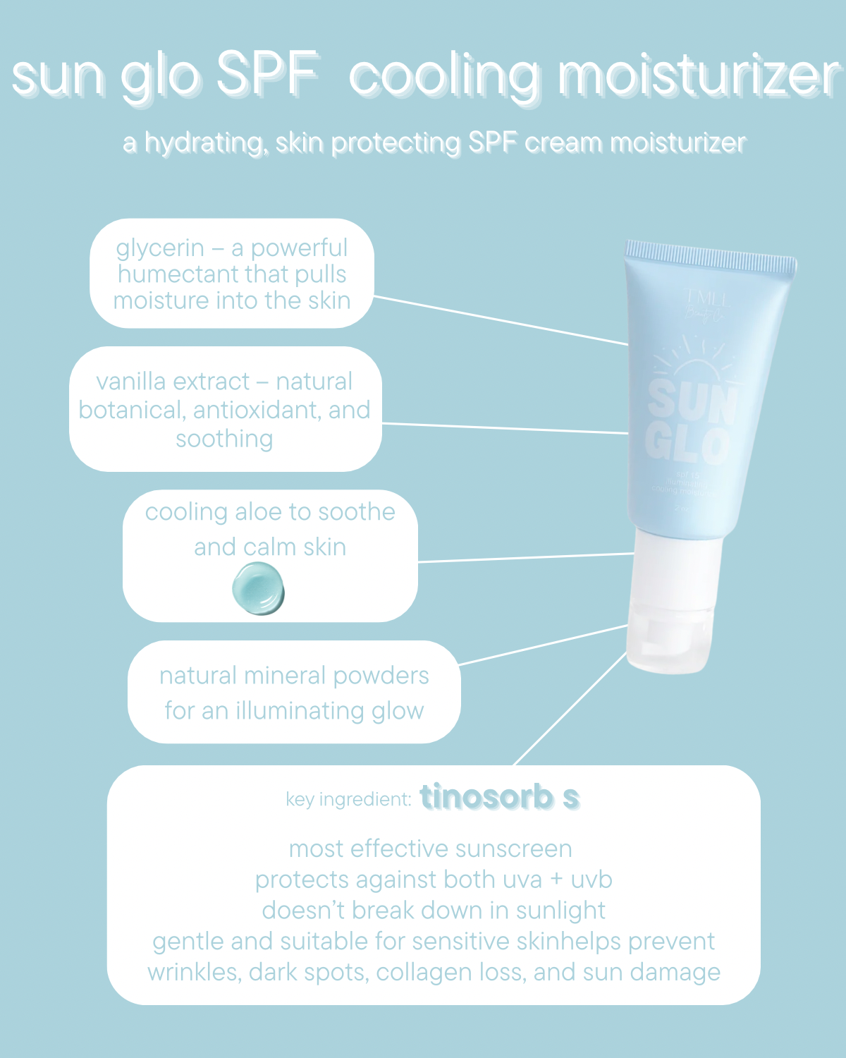 TMLL Sun Glo Cooling Moisturizer-250 - TMLL Beauty Co - Skincare-TMLL Beauty Co-The Lovely Closet, Women's Fashion Boutique in Alexandria, KY