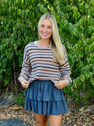 Charm Stripe Crochet Sweater-140 Sweaters-The Lovely Closet-The Lovely Closet, Women's Fashion Boutique in Alexandria, KY