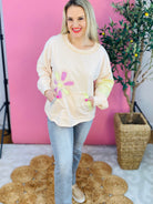 Fun Flower Pullover-110 Long Sleeve Top-easel-The Lovely Closet, Women's Fashion Boutique in Alexandria, KY