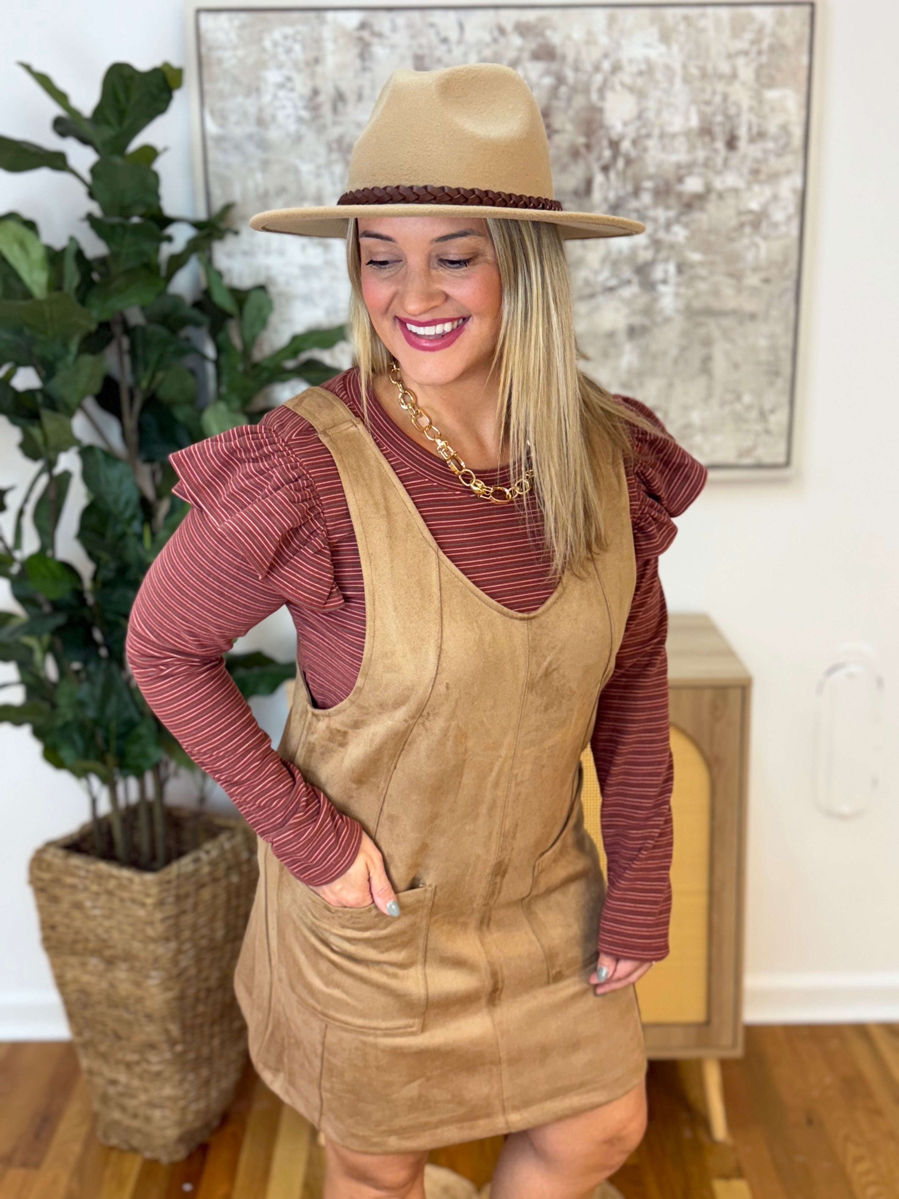 FINAL SALE - Faux Suede Jumper-180 Dresses-The Lovely Closet-The Lovely Closet, Women's Fashion Boutique in Alexandria, KY