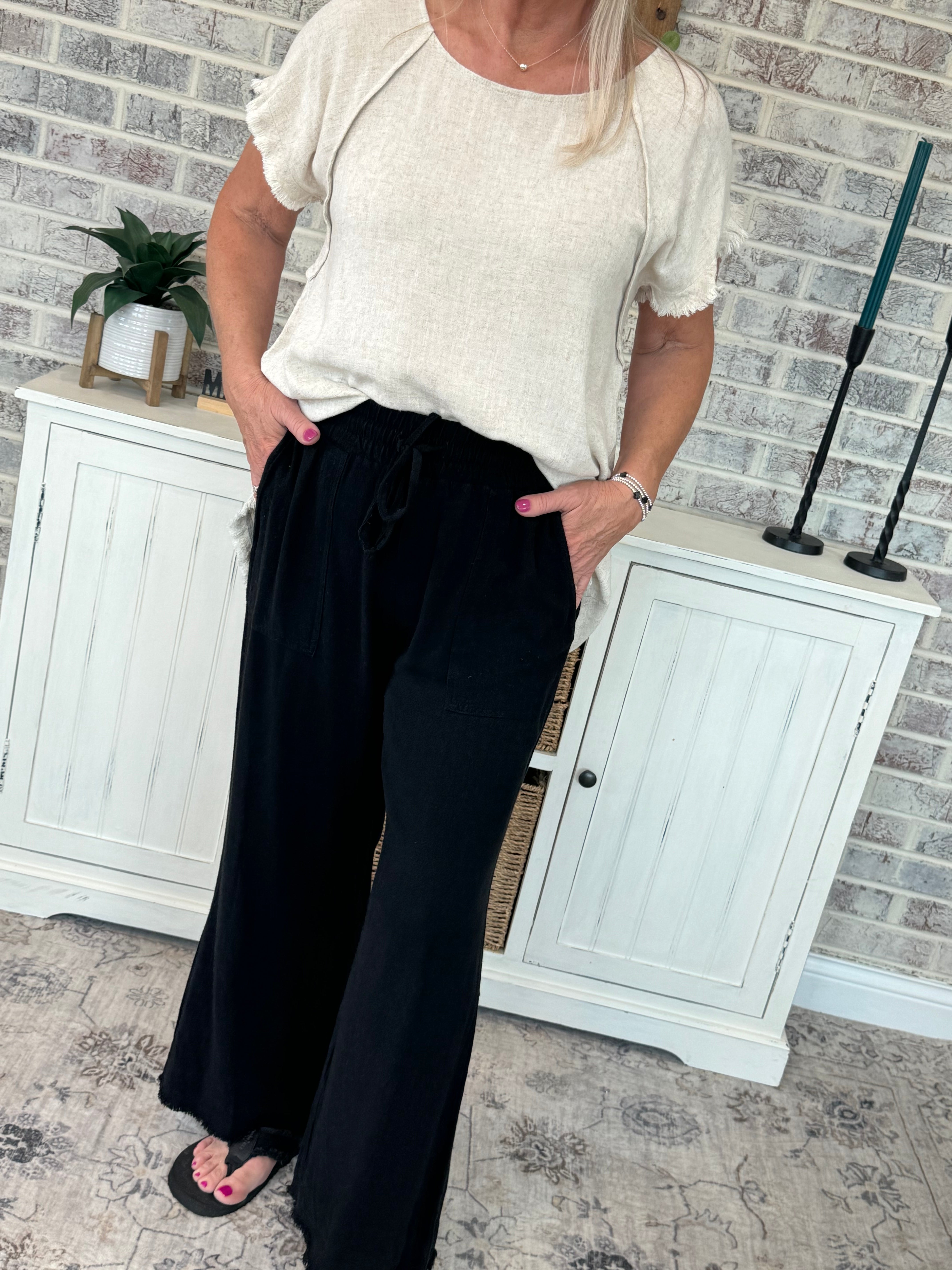Classic Linen Pant - Midnight-240 Pants-The Lovely Closet-The Lovely Closet, Women's Fashion Boutique in Alexandria, KY