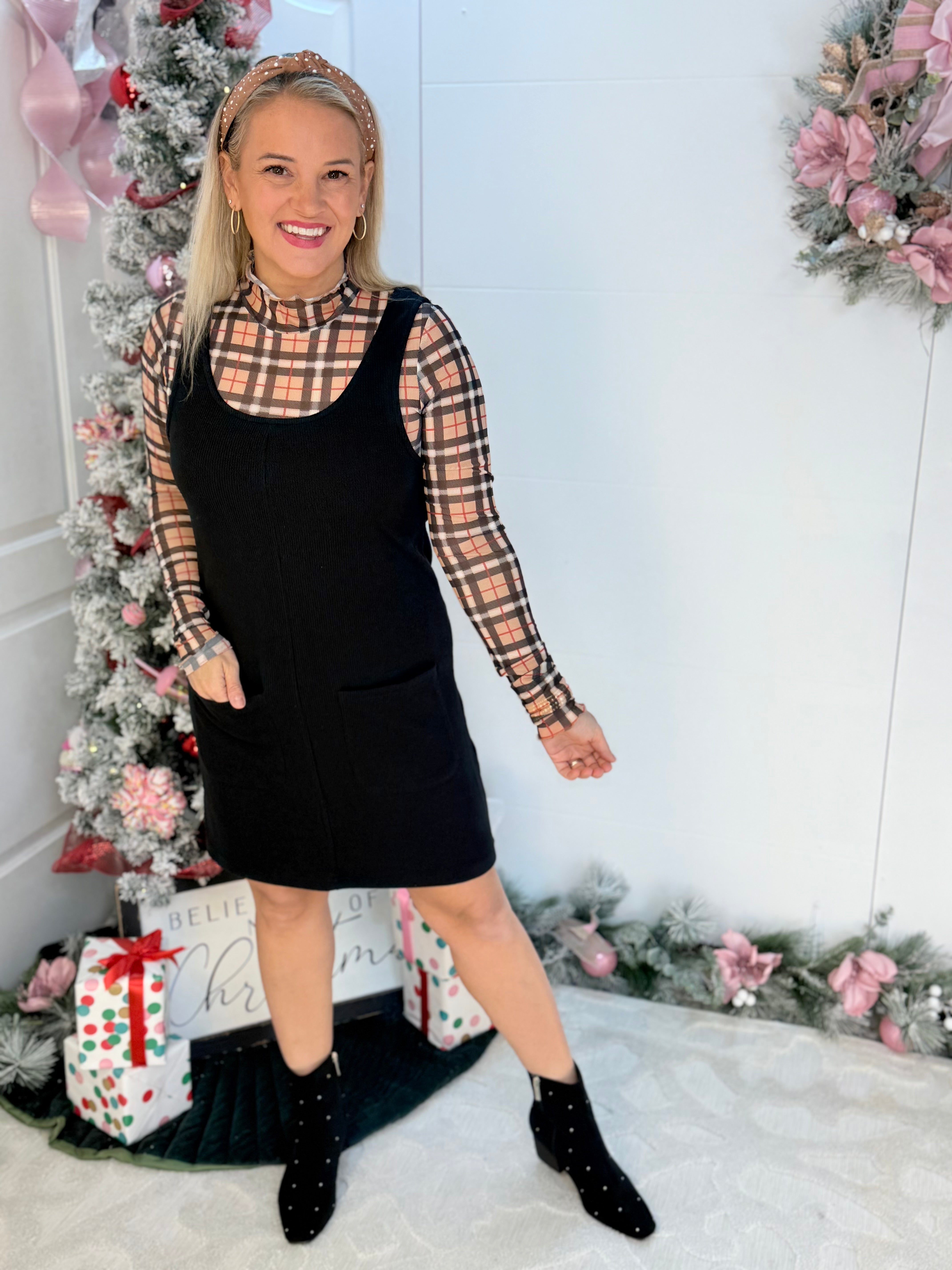 Jess Lea - Keigan Mesh Top - Nora Plaid-110 Long Sleeve Top-Jess Lea-The Lovely Closet, Women's Fashion Boutique in Alexandria, KY