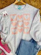 Checkered Heart Graphic Crewneck-135 T-Shirt Bar-The Lovely Closet-The Lovely Closet, Women's Fashion Boutique in Alexandria, KY